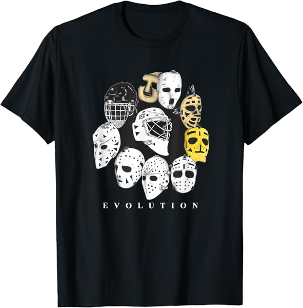 Ice Hockey Goalie Evolution Vintage Retro Modern Masks T-Shirt