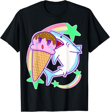 Amazon 鮫と可愛いメンヘラ泣き顔ストロベリーアイスクリーム Tシャツ Tシャツ カットソー 通販 Amazon 鮫と可愛いメンヘラ泣き顔ストロベリーアイスクリーム Tシャツ Tシャツ カットソー 通販