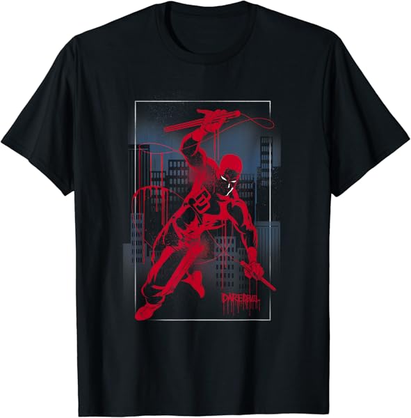 Marvel Daredevil City Skyline Graffiti T-Shirt
