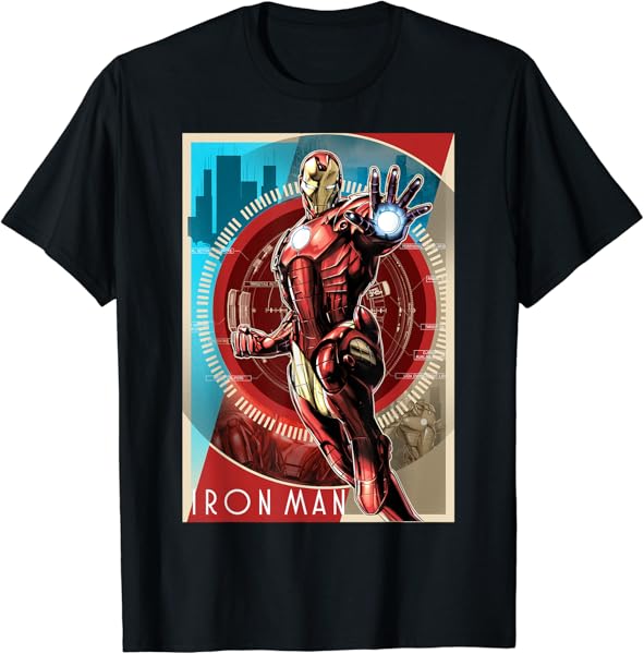 Marvel Iron Man Vintage Tech Poster T-Shirt