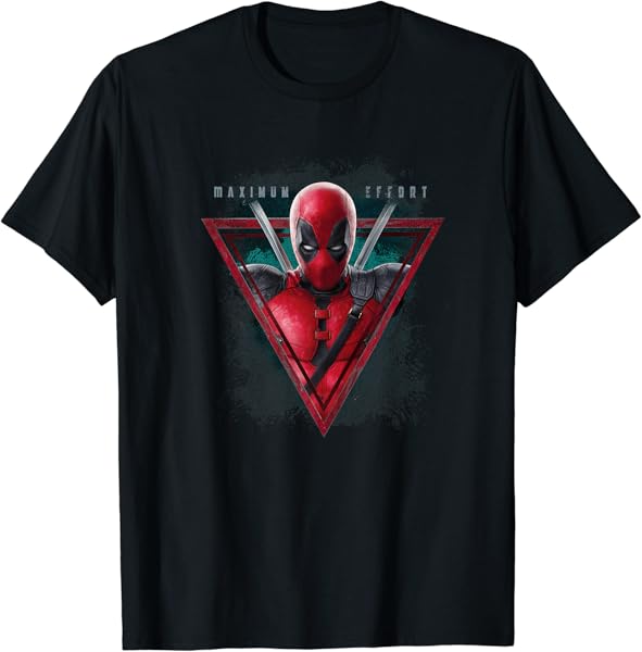 Marvel Deadpool & Wolverine Maximum Effort Triangle Vintage Premium T-Shirt