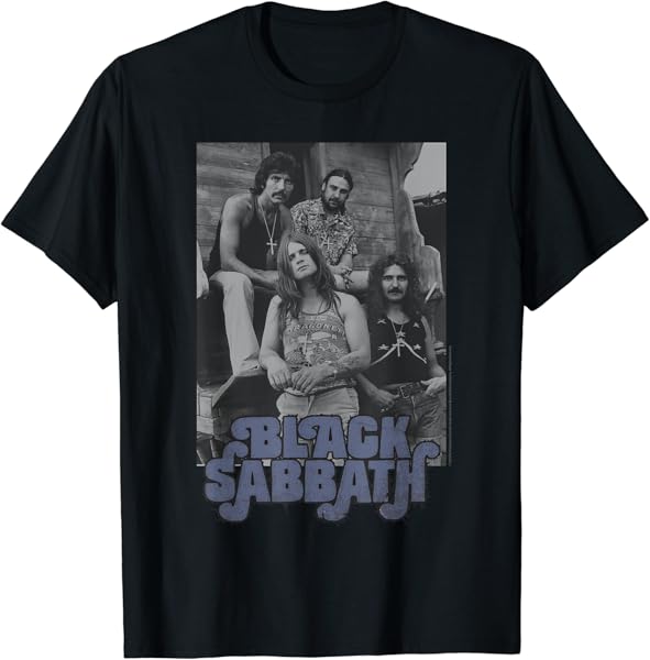 Black Sabbath Official B&W Band Photo T-Shirt