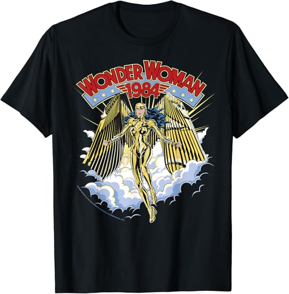 DC Comics Wonder Woman 1984 Gold Suit Clouds Portrait T-Shirt