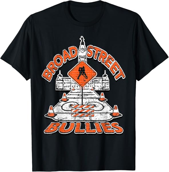 Broad Street Bullies Philadelphia Orange and Black Hockey T-Shirt