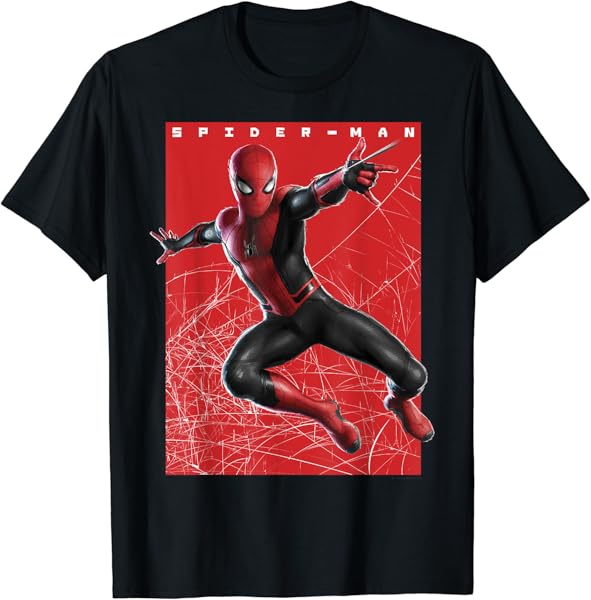 Marvel Spider-Man Far From Home Web Swinging Poster T-Shirt