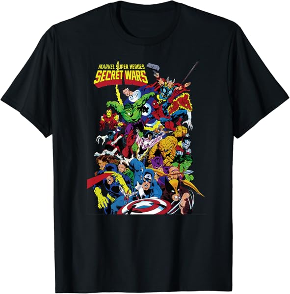 Marvel Exclusive Secret Wars Franchise Hero Collage Premium T-Shirt