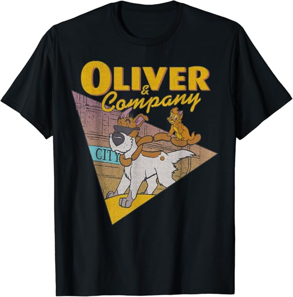 Disney Oliver & Company Cool Dog and Cat Graphic T-Shirt T-Shirt