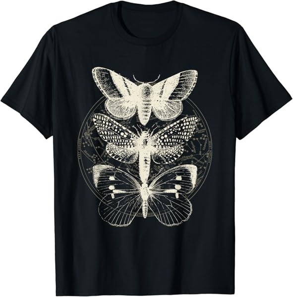 Butterfly Moth Witchcore Insect Astronomy Lover Witchy T-Shirt