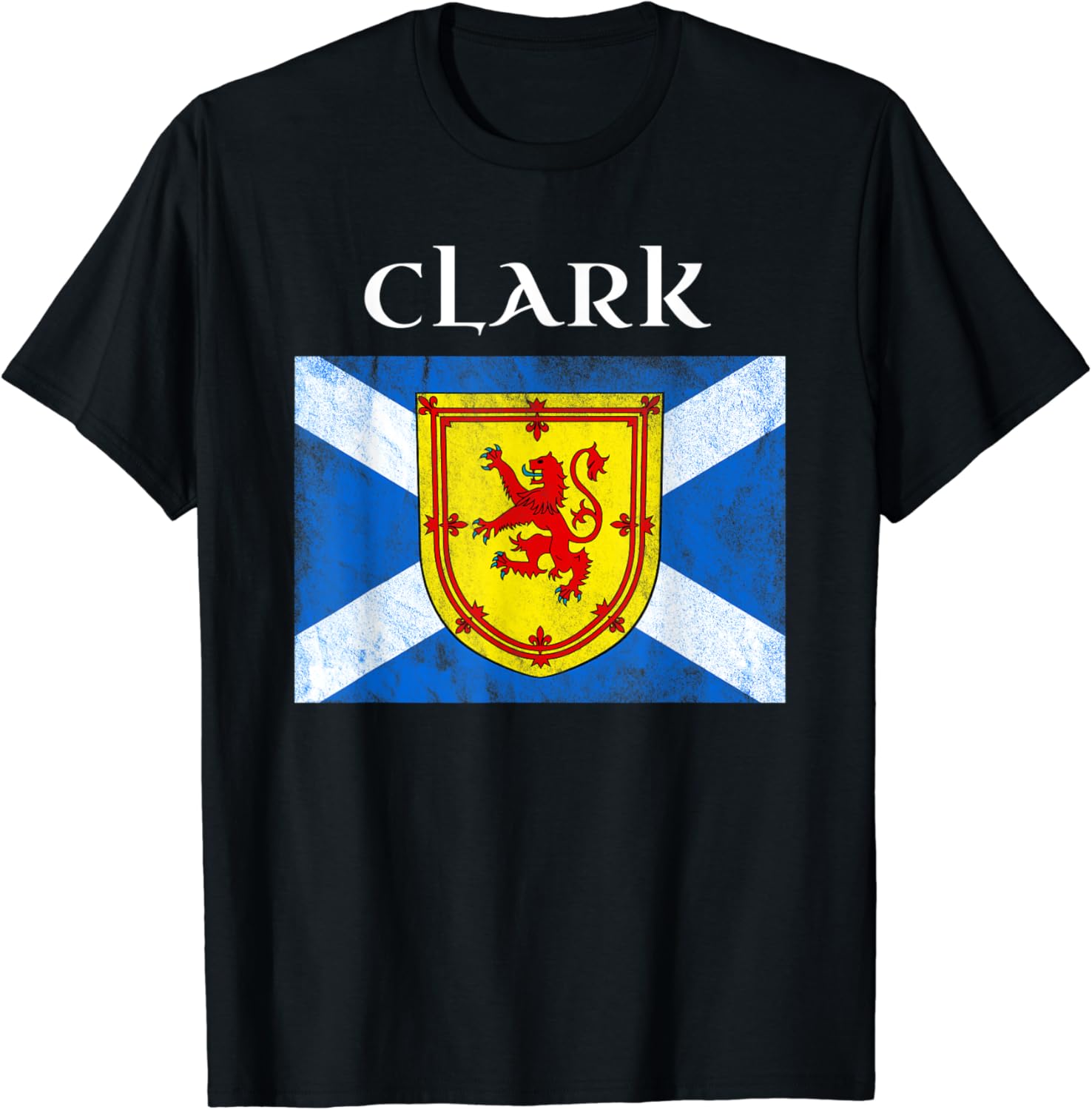 Clark Clan Scottish Name Scotland Flag TShirt Clothing