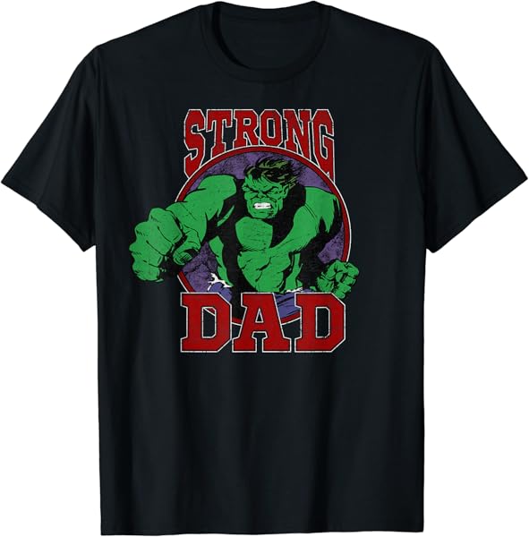Marvel Comics Retro Avengers Father\'s Day Hulk Strong Dad T-Shirt