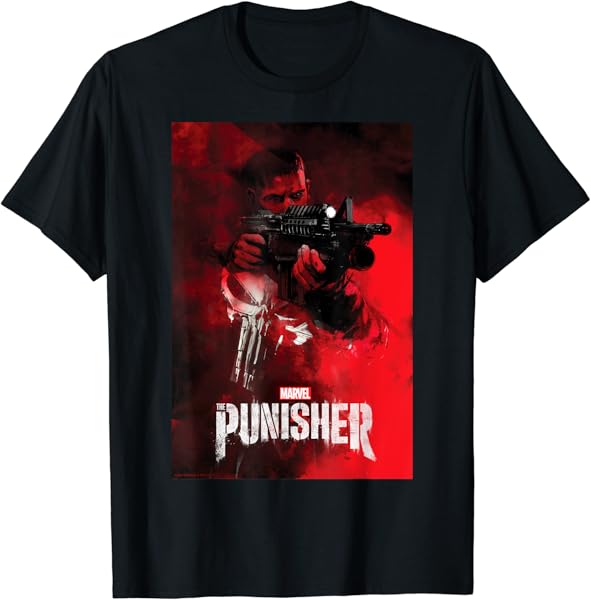 Marvel The Punisher Paint Texture Poster Graphic T-Shirt T-Shirt