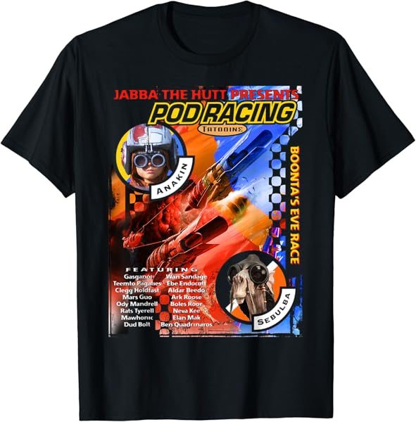Star Wars Jabba Presents Podracing Poster T-Shirt