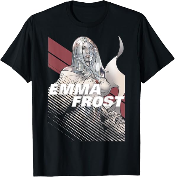 Marvel X-Men Emma Frost Moto-Stripe Fadeout Graphic T-Shirt T-Shirt