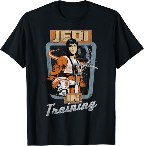 Star Wars Retro Luke Jedi In Training Poster T-Shirt