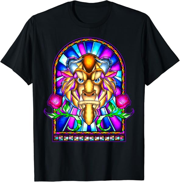 Disney Beauty And The Beast Stained Glass Window T-Shirt