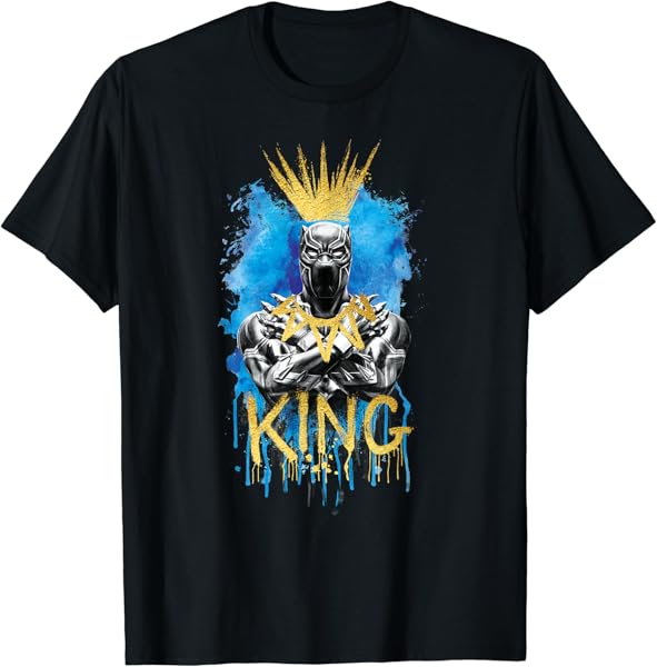 Marvel Black Panther King T\'Challa Blue and Gold T-Shirt
