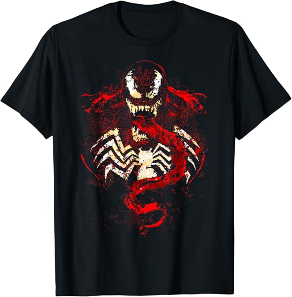 Marvel Venom Splatter Tongue Cut-Out Graphic T-Shirt T-Shirt