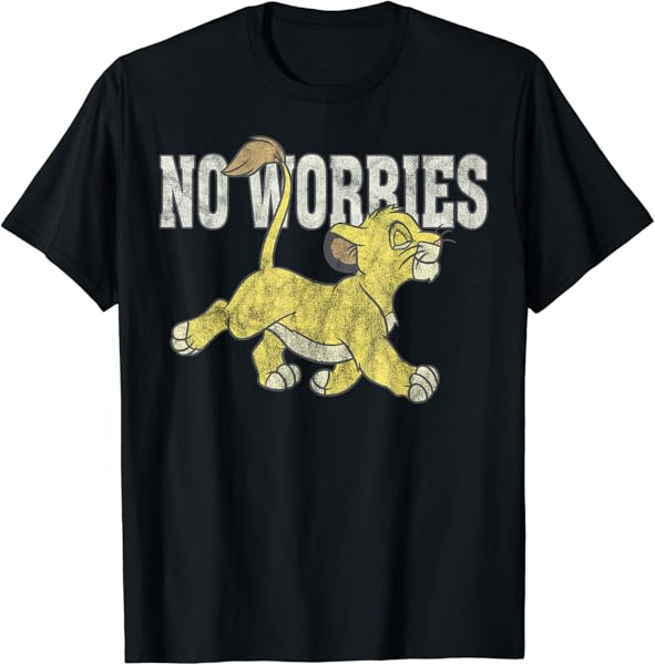 Disney The Lion King Simba No Worries Simple T-Shirt