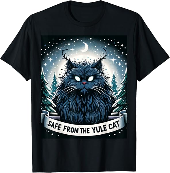 Safe from the Yule Cat Christmas Icelandic Iceland Folklore T-Shirt