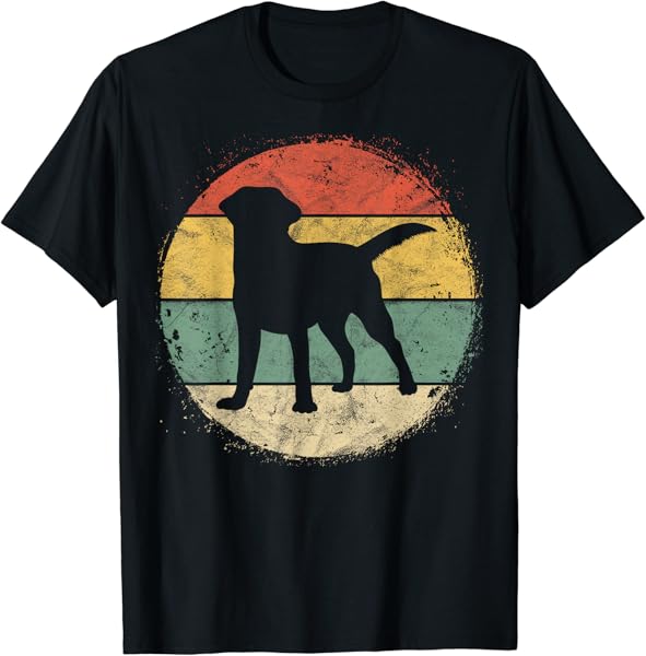 Circular Retro Labrador Owner Gift Golden Black Lab Dad Mom T-Shirt