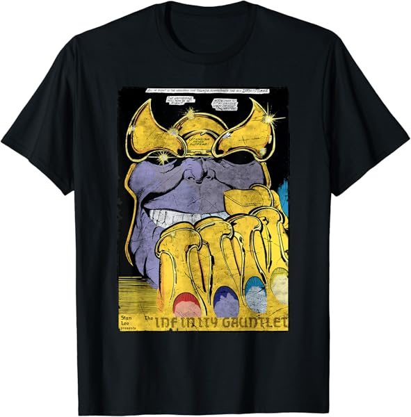 Marvel Comics Retro Classic Thanos Infinity Gauntlet Cover T-Shirt