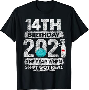 14th birthday quarantine shirt Clearance