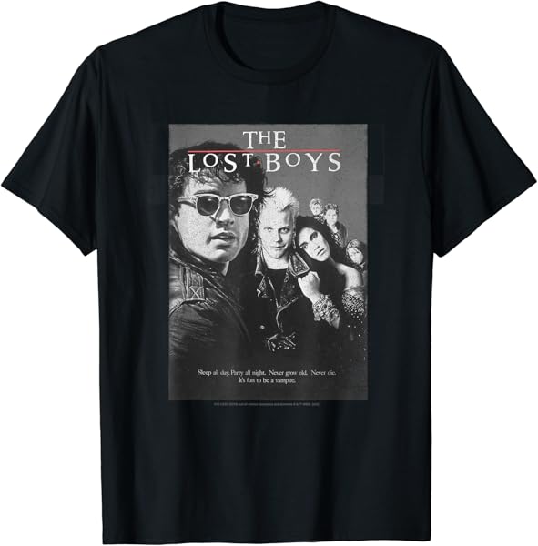 Lost Boys Group Shot Black & White Movie Poster T-Shirt