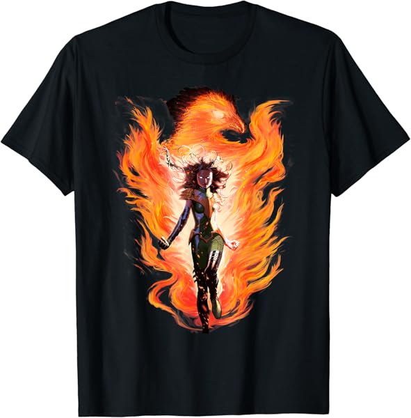 Marvel X-Men Rise Of The Dark Phoenix Flames Graphic T-Shirt T-Shirt