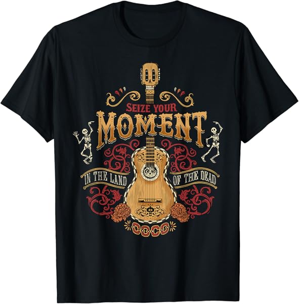 Disney Pixar Coco Seize Your Moment Distressed Guitar Logo T-Shirt