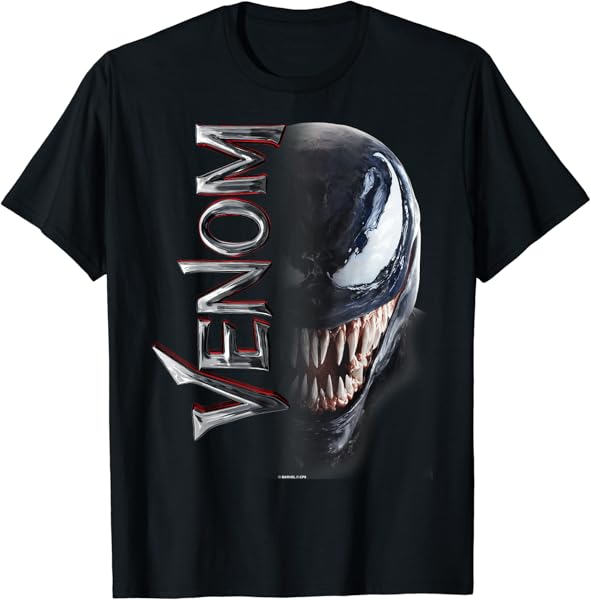 Marvel Venom Split Down The Middle Grin T-Shirt