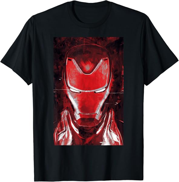 Marvel Avengers Endgame Red Iron Man Portrait Graphic Tee T-Shirt