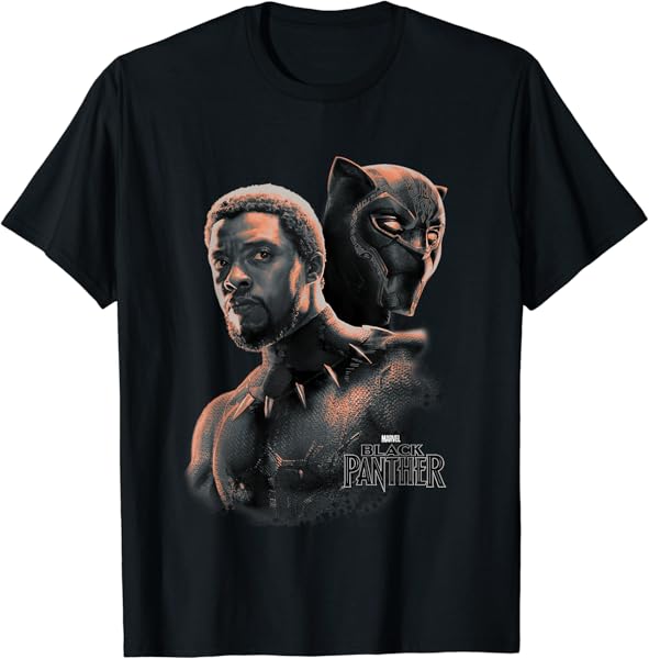 Marvel Black Panther T\'Challa Unmasked Portrait Short Sleeve T-Shirt