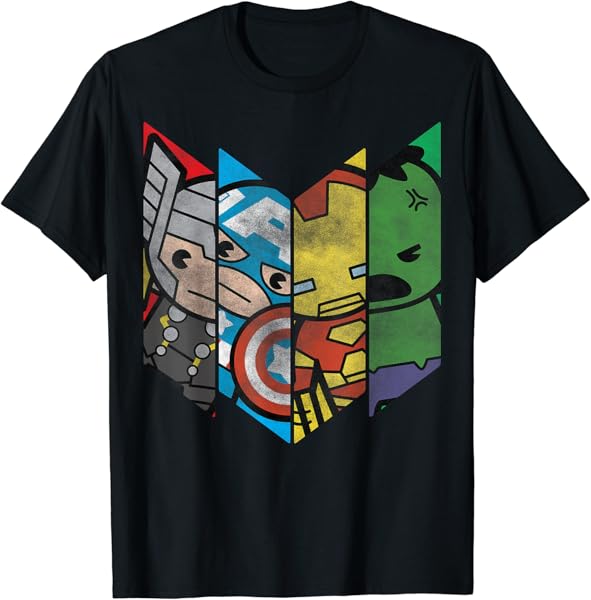 Marvel The Avengers Kawaii Chevron Graphic T-Shirt T-Shirt