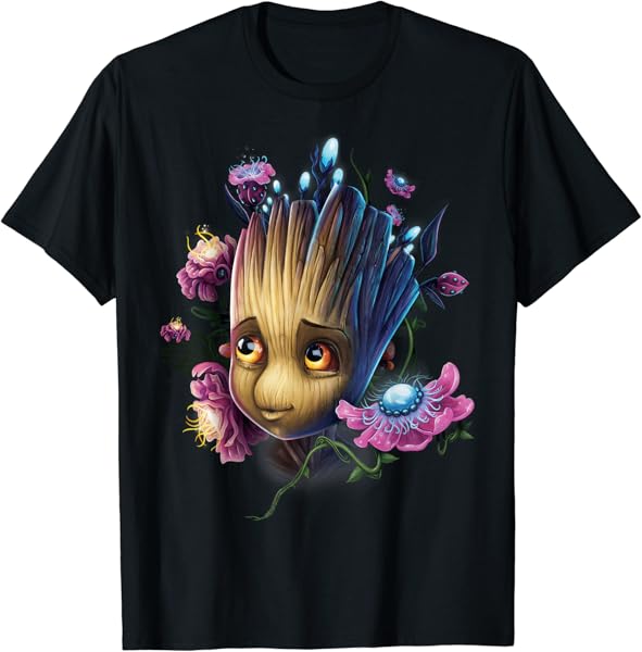 Marvel Guardians Of The Galaxy Groot Flowers Graphic T-Shirt T-Shirt