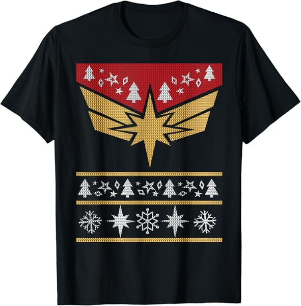 Marvel Captain Marvel Carol Danvers Holiday Sweater T-Shirt