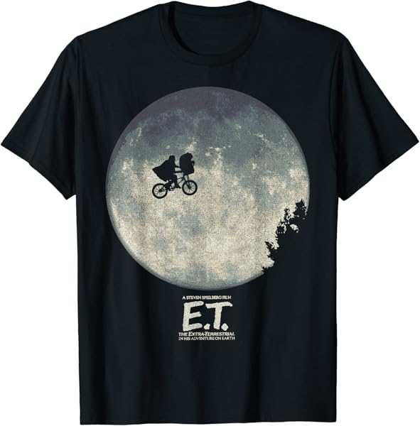 E.T. Infamous Flying Bike Scene Silhouette Logo T-Shirt