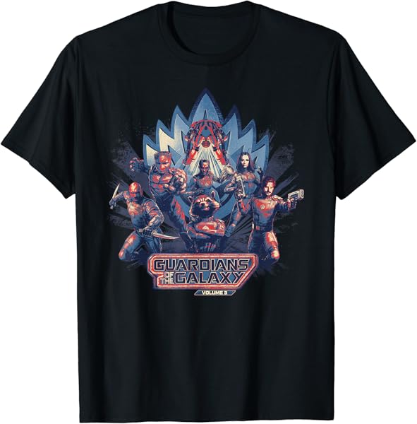 Marvel Guardians of the Galaxy Volume 3 Team Action Bowie T-Shirt