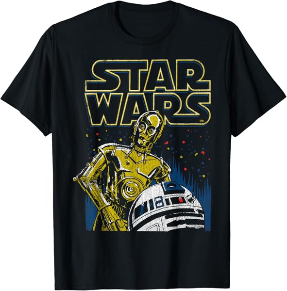 Star Wars R2-D2 And C-3PO Title Logo Poster T-Shirt