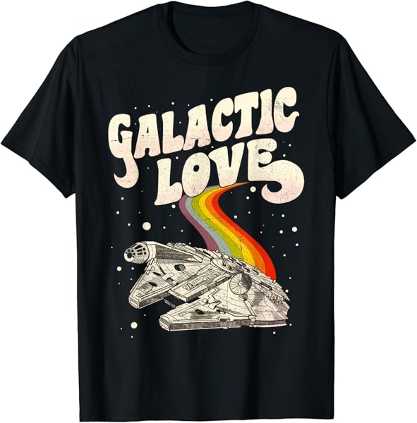 Star Wars Rainbow Millennium Falcon Galactic Love T-Shirt