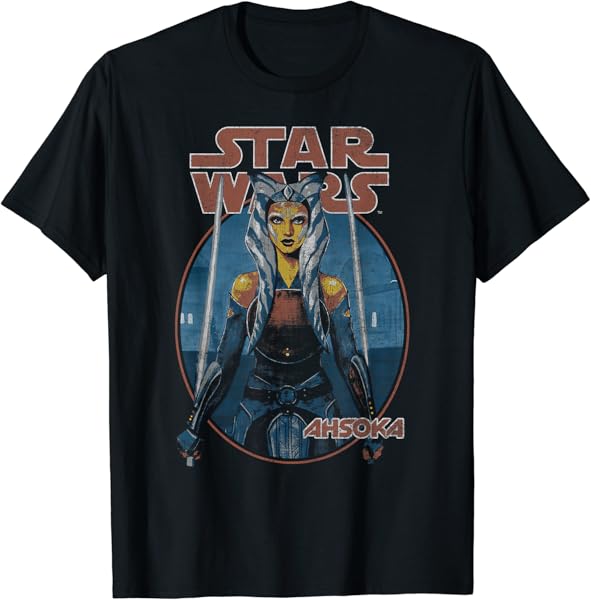 Star Wars Classic Ahsoka Tano Twin Sabers Vintage Disney+ T-Shirt