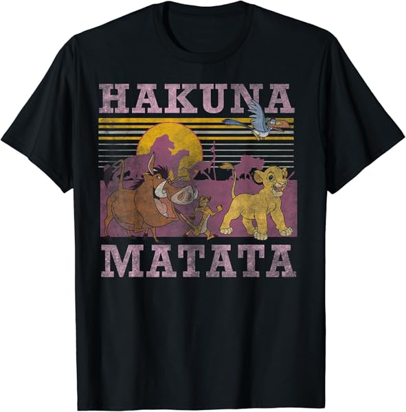 Disney Lion King Retro Hakuna Matata Faded Poster T-Shirt