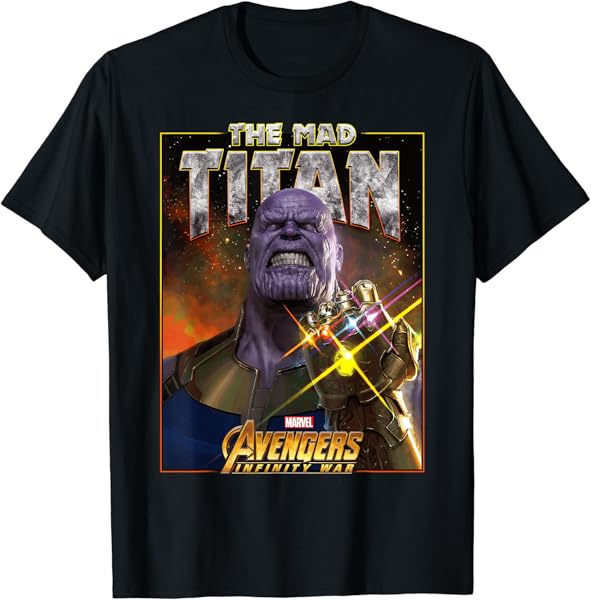 Marvel Infinity War Thanos Mad Titan Bling Graphic T-Shirt T-Shirt
