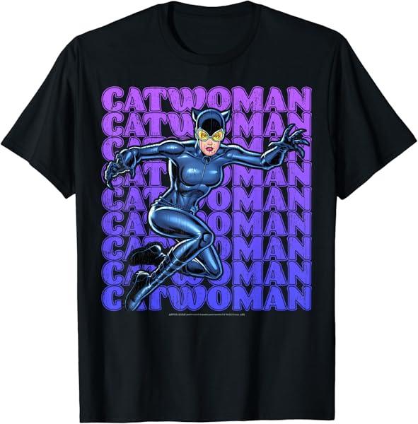 DC Comics Catwoman Name Stack Portrait T-Shirt