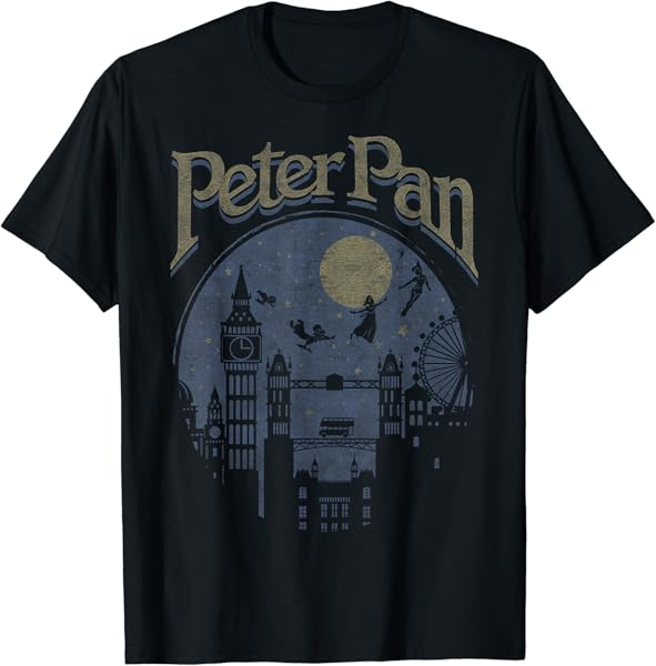 Disney Peter Pan Group Shot London Night Silhouette T-Shirt