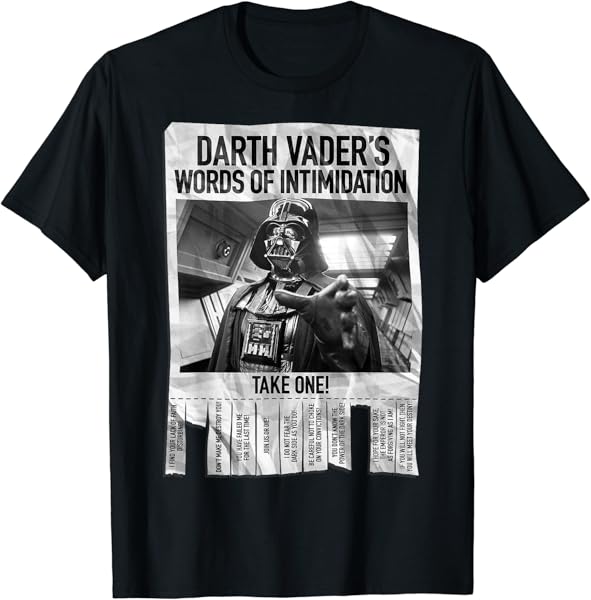 Star Wars Darth Vader\'s Words Of Intimidation Poster T-Shirt