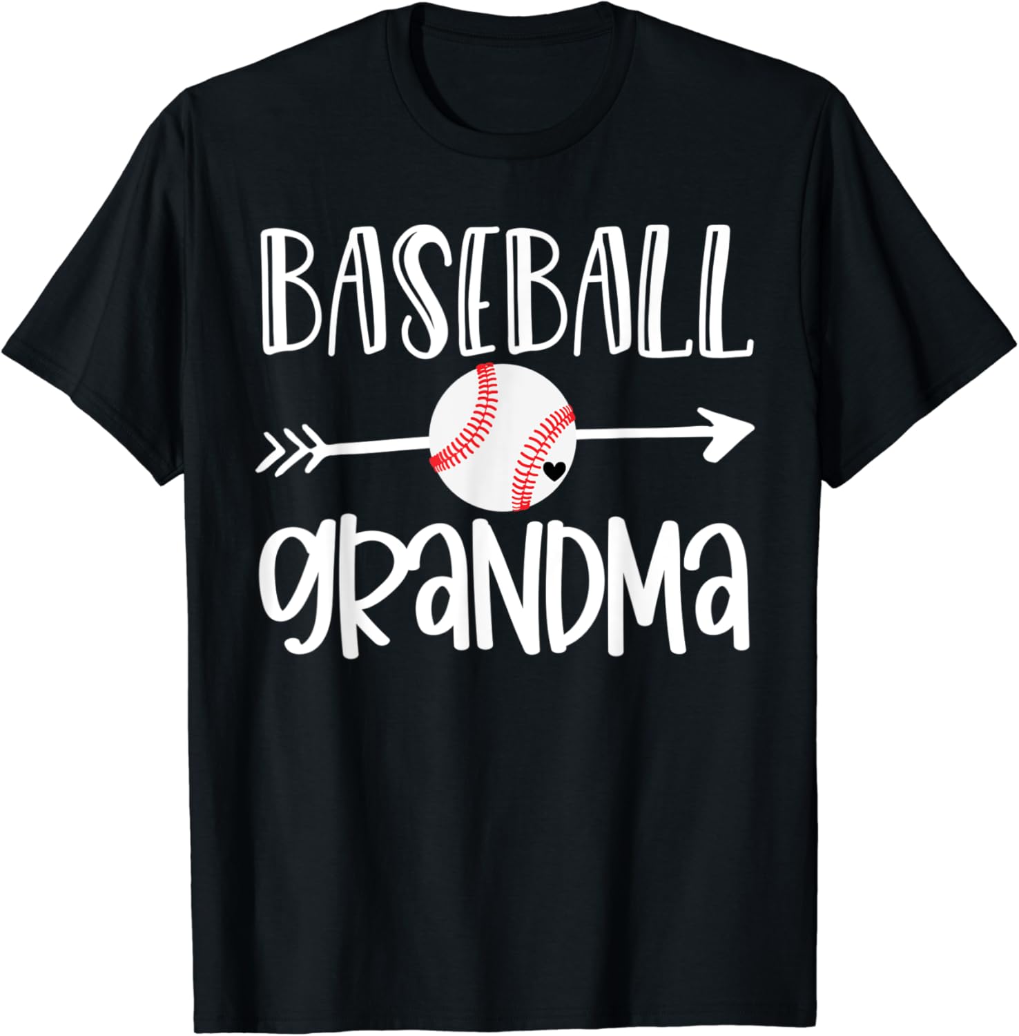 Baseball Grandma Shirt from Grandson Cute Arrow Heart Game