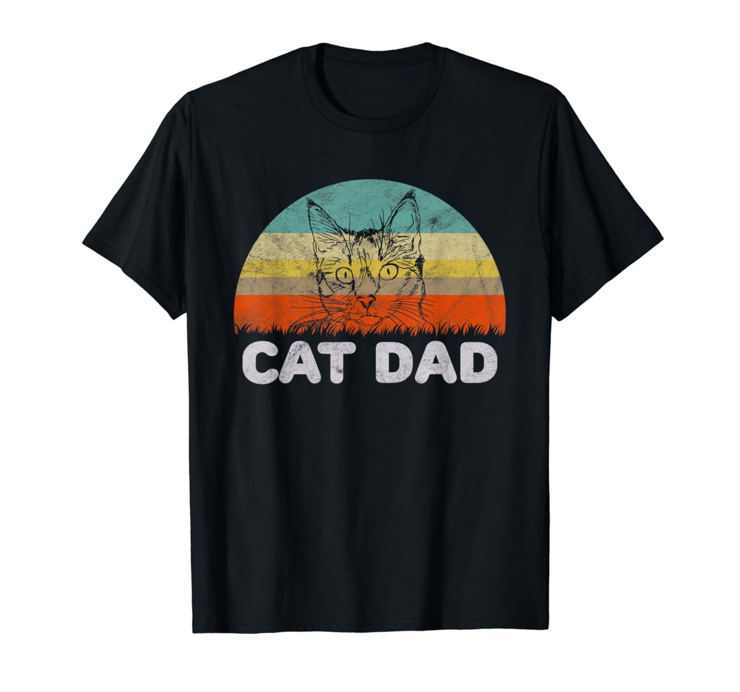 Mens Retro Style Cat Dad T Shirt Gift For Cat Lover Zelite