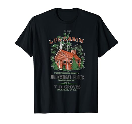 Amazon Com Log Cabin Buckwheat Flour West Virginia Vintage Ad T