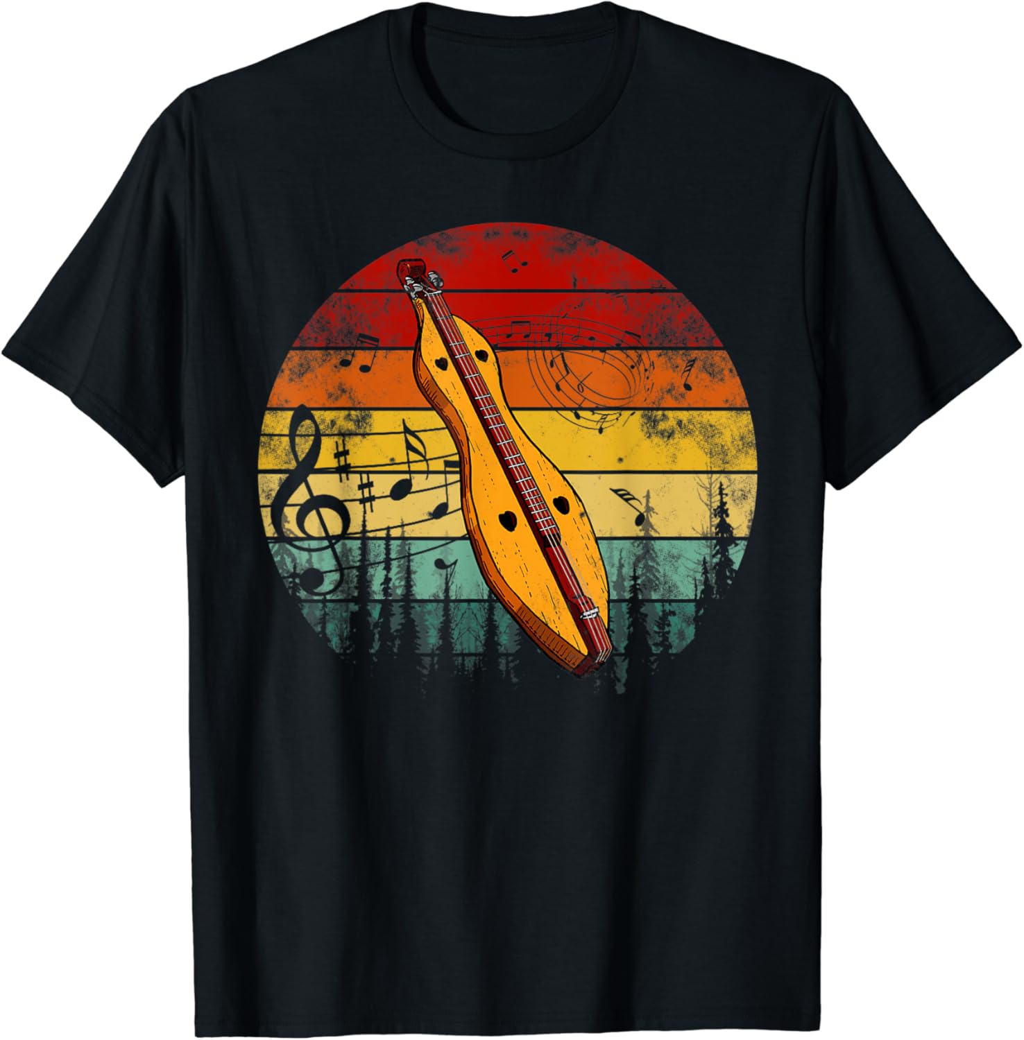 Dulcimer Lovers Guitar Retro Design Dulcimer Funny TShirt Clothing