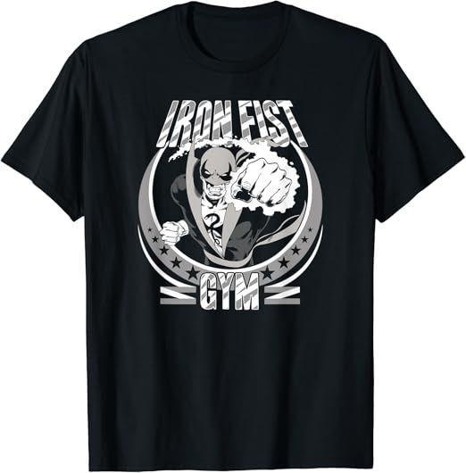 Marvel Iron Fist Gym Black And White TShirt Amazon.co